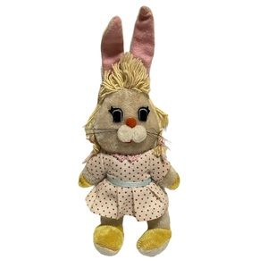 Vintage Dakin Dream Pets Easter Bunny Rabbit Girl Plush
